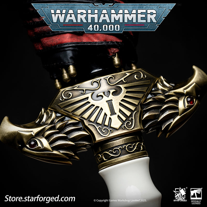 Starforged Warhammer 40K Adeptus Custodes Misericordia Umbrella Men's Accessories Birthday Gift Other The Misericordia is the signature shortblade wielded by the Adeptus Custodes. Each neophyte who ascends to the ranks of the Emperor's chosen is bestowed this mastercrafted blade - a weapon as elegant as it is lethal. Wrought in auric alloys and luna silver, its haft is perfectly balanced to its bearer's grip, while its machine-spirit commands molecular disruption fields capable of breaching even Terminator